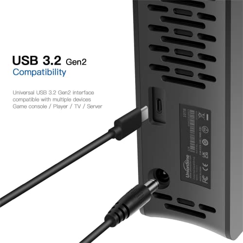 UnionSine 10TB External Hard Drive USB3.2Gen2 Black