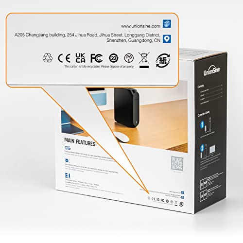 UnionSine 10TB External Hard Drive USB3.2Gen2 Black