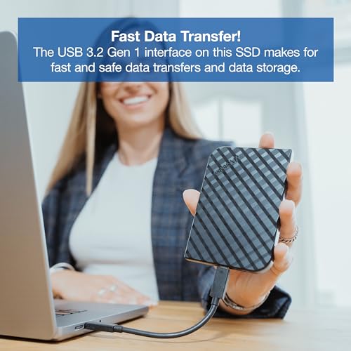 Verbatim 256GB Portable SSD External with USB-C Adapter