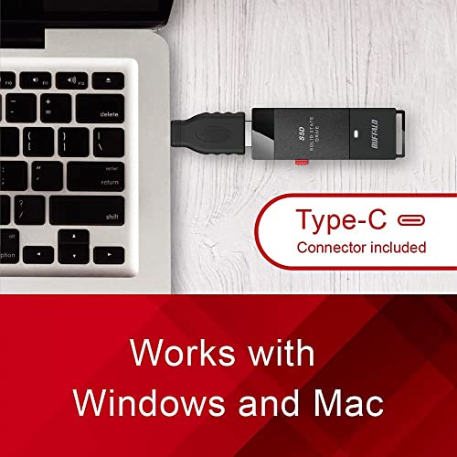 BUFFALO External SSD 500GB - Fast Data Transfer