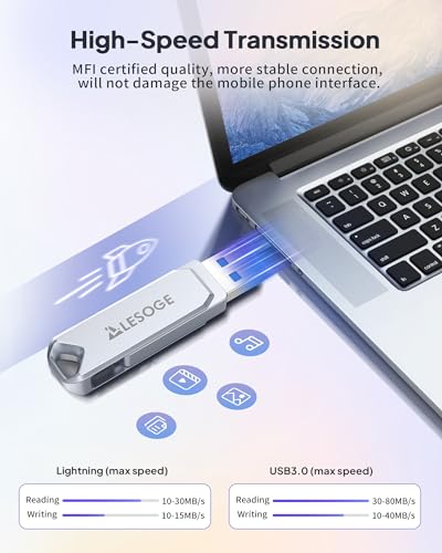 256GB MFi Certified Flash Drive for iPhone, Android, PC