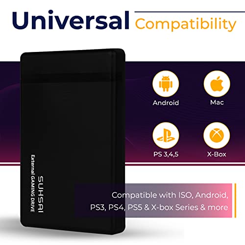 SUHSAI Gaming 320GB Portable External USB 3.0 HDD