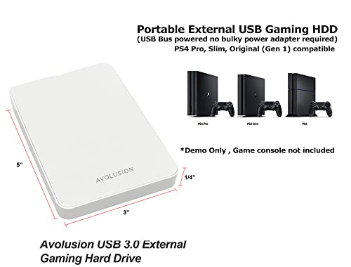 Avolusion 1TB USB 3.0 Gaming Hard Drive - White