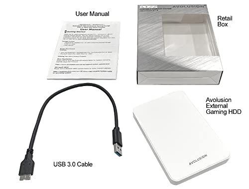 Avolusion 1TB USB 3.0 Gaming Hard Drive - White
