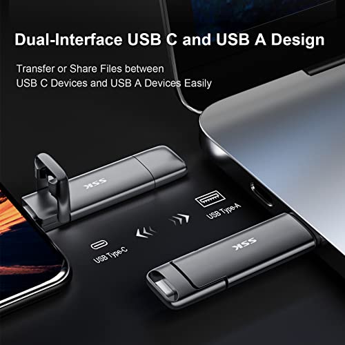 2TB External USB SSD, 550MB/s, 2-in-1 Dual Drive