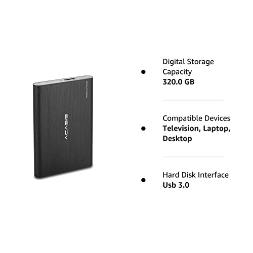 ACASIS USB3.0 Portable External Hard Drive 320GB Black