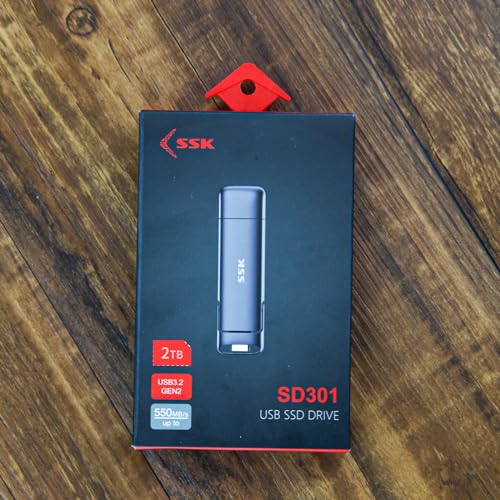 2TB External USB SSD, 550MB/s, 2-in-1 Dual Drive