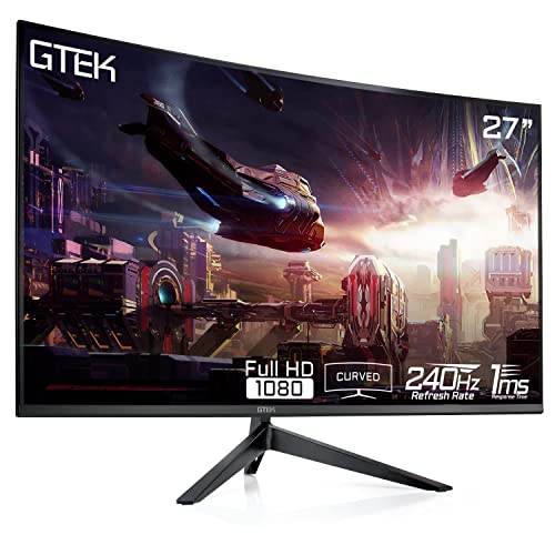 GTek 27" Frameless Curved Gaming Monitor, Full HD