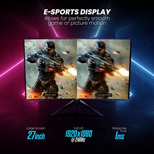 GTek 27" Frameless Curved Gaming Monitor, Full HD