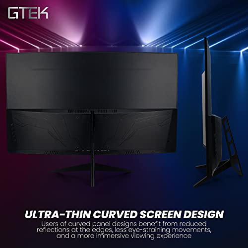 GTek 27" Frameless Curved Gaming Monitor, Full HD