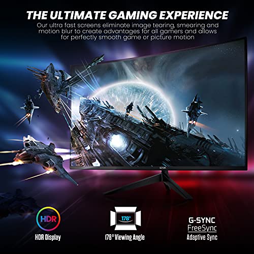 GTek 27" Frameless Curved Gaming Monitor, Full HD