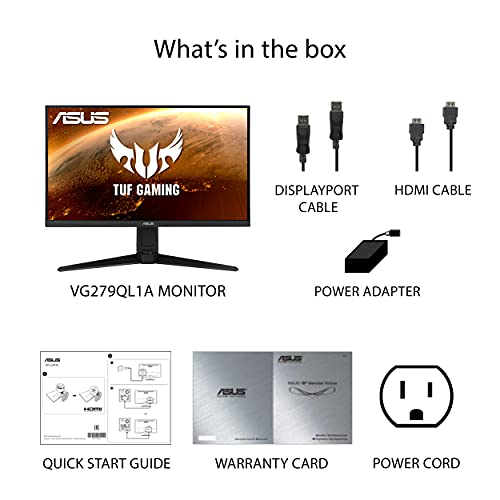 ASUS TUF Gaming VG279QL1A 27” HDR Monitor, 1080P Home & Office Entertainment