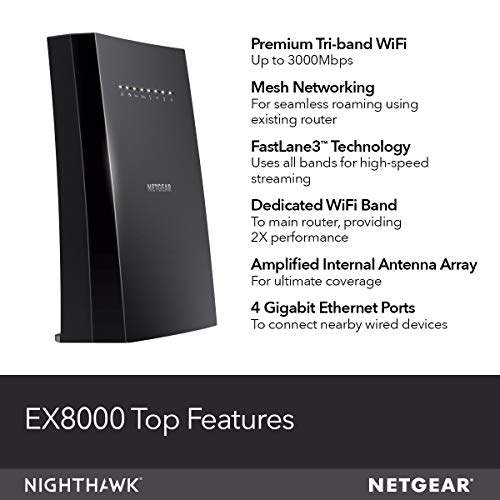 NETGEAR WiFi Mesh Range Extender EX8000 - AC3000 Tri-Band