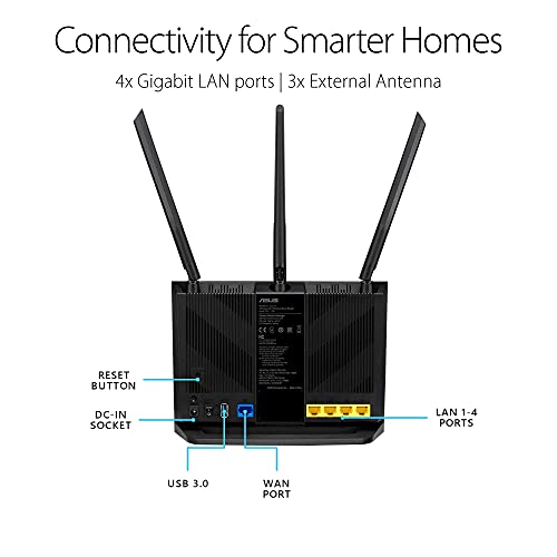 ASUS AC1900 WiFi Router (RT-AC67P) - Dual Band Wireless Router