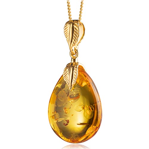 Sparkling Baltic Amber Pendant Necklace for Women