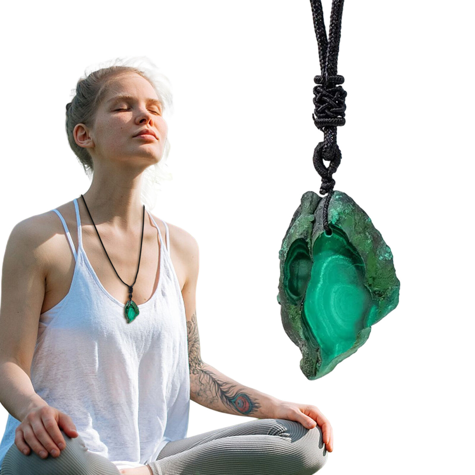 Malachite Crystal Pendant for Christmas Party Wear
