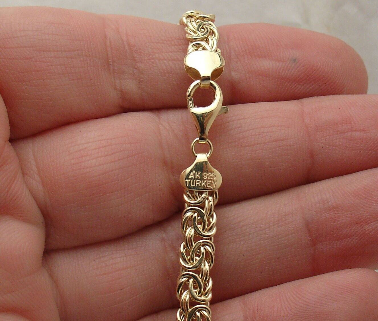 Blue Topaz Byzantine Chain Necklace 14K Gold Plated