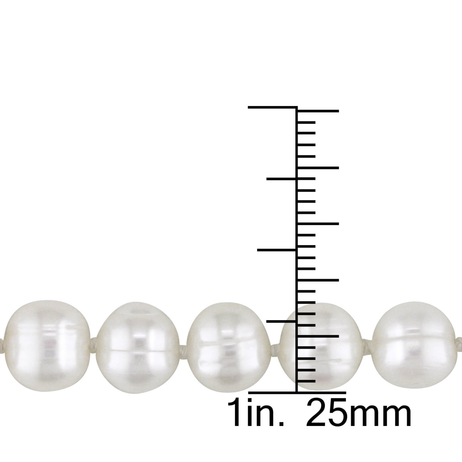 White Freshwater Pearl Bracelet in Sterling Silver