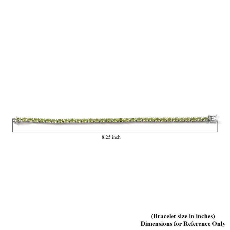 Peridot Birthstone 925 Sterling Silver Tennis Bracelet