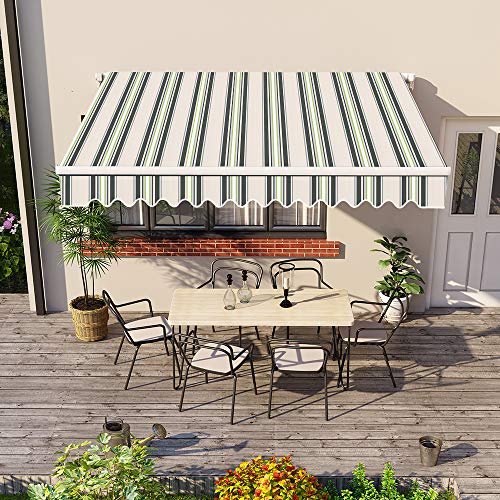 2.5m DIY Retractable Patio Awning - Multi-Stripe