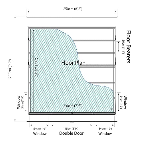 8ft x 8ft Wooden Garden Room