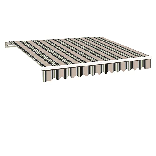 2.5m DIY Retractable Patio Awning - Multi-Stripe