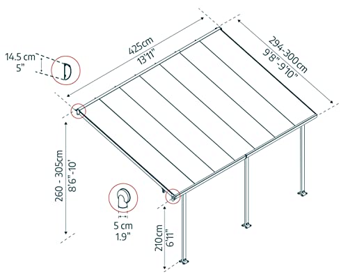 Palram Feria 3x4.25 Patio Pergola - White