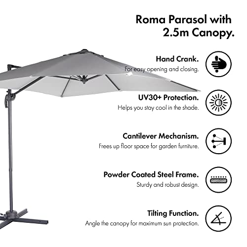 VonHaus Hanging Cantilever Parasol with UV Protection