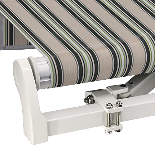 2.5m DIY Retractable Patio Awning - Multi-Stripe
