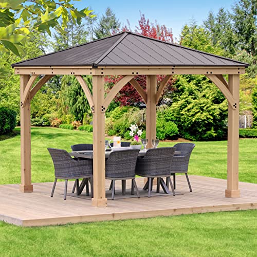10ft x 10ft Cedar Gazebo with Aluminium Roof