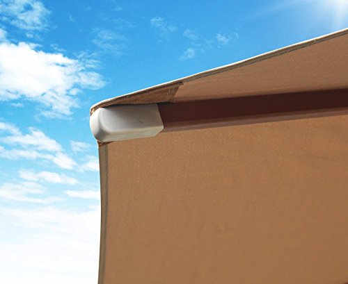 Double-Pulley Jati Umbra Wooden Parasol - Taupe