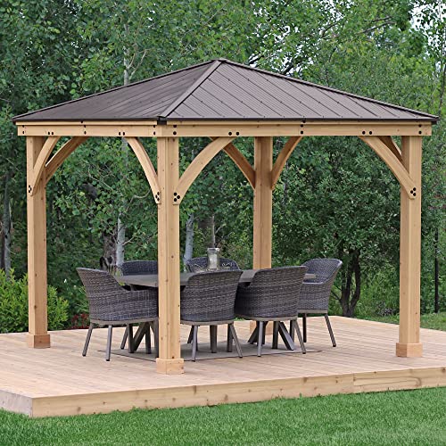 10ft x 10ft Cedar Gazebo with Aluminium Roof