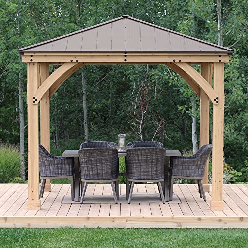 10ft x 10ft Cedar Gazebo with Aluminium Roof