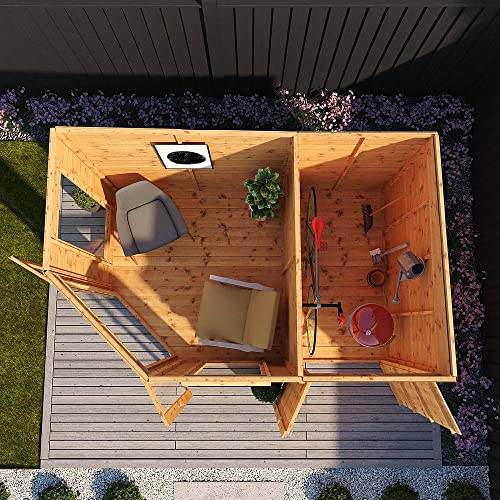 Wooden Corner Summerhouse with Shed: 11x7