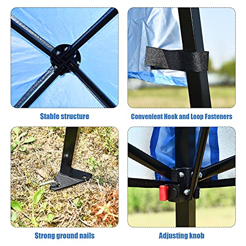 GYMAX Waterproof Pop-Up Gazebo Tent (Blue)