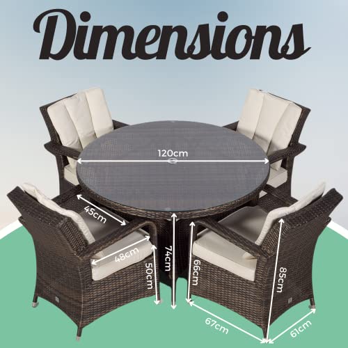 Luxury Rattan Dining Set with Parasol & Cover