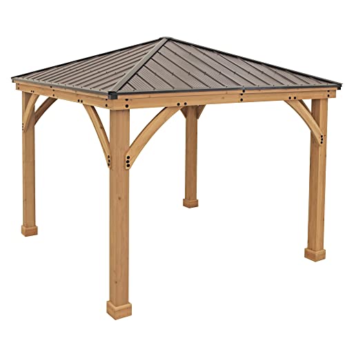 10ft x 10ft Cedar Gazebo with Aluminium Roof