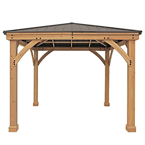 10ft x 10ft Cedar Gazebo with Aluminium Roof