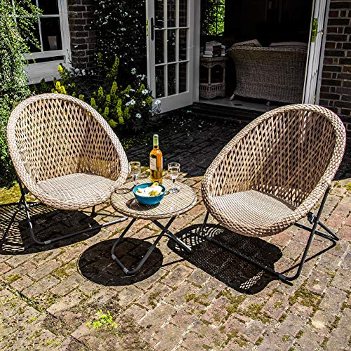 Dawsons Living Faux Rattan Bistro Set - Outdoor Furniture