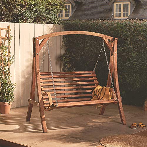 VonHaus Wooden Garden Swing Seat - 2 Seater