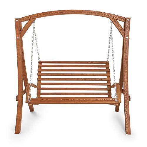 VonHaus Wooden Garden Swing Seat - 2 Seater