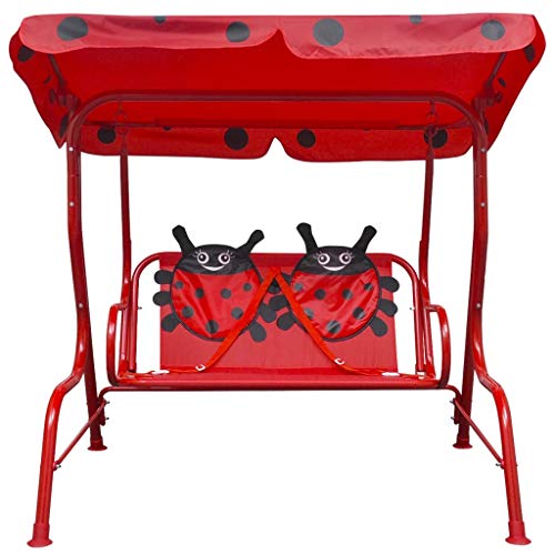 vidaXL Children's Outdoor Red Swing Chair with Canopy