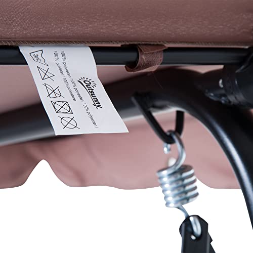 Brown metal garden swing with canopy