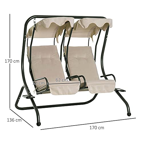 Outsunny modern canopy swing chair for outdoors