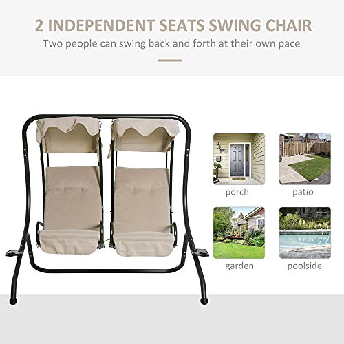 Outsunny modern canopy swing chair for outdoors