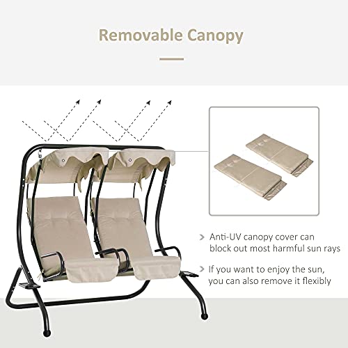 Outsunny modern canopy swing chair for outdoors