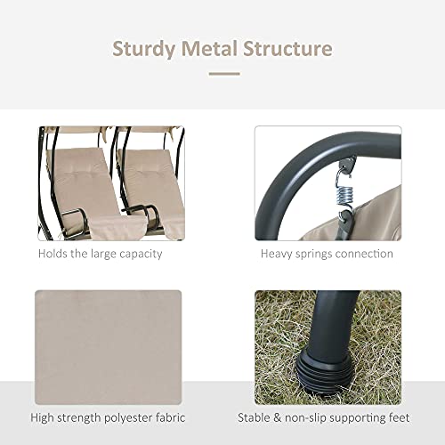 Outsunny modern canopy swing chair for outdoors