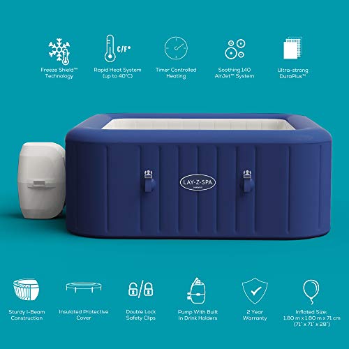 Square Sociable Hot Tub with 140 AirJets