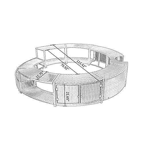 Mixed Grey Rattan Hot Tub Furniture Set