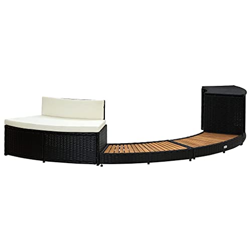 Acacia Hot Tub Surround with Poly Rattan